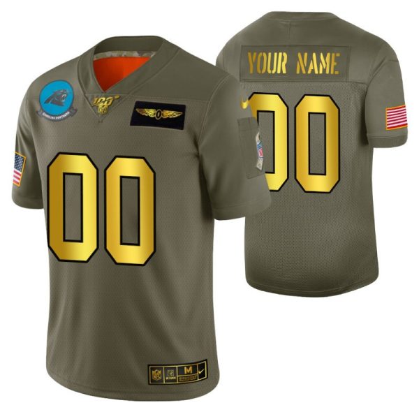 Men's 100th Season Carolina Panthers Custom 2019 Salute to Service Jersey - Replica