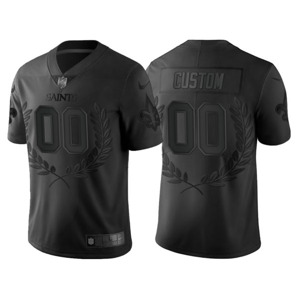 Saints Custom Jersey for Men New Orleans Saints #00 Custom Black Platinum Limited collection Jersey