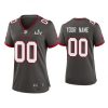 Woman's Custom 2021 Tampa Bay Buccaneers #00 Pewter Super Bowl LIV Pewter Game Jersey - Replica