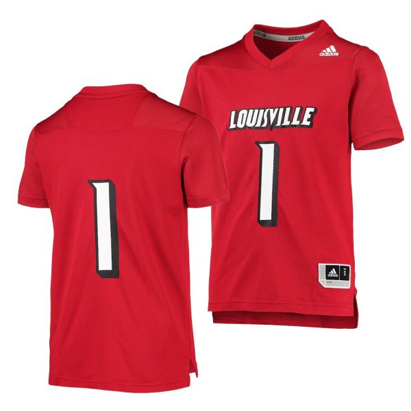 Men's Louisville Cardinals Custom 1 Red College Football Replica Jersey