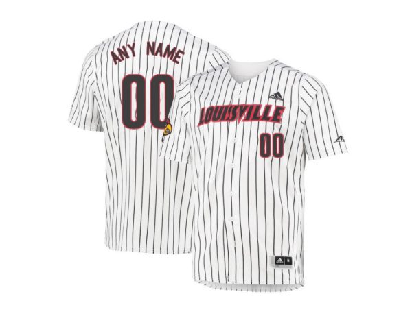 Men's Louisville Cardinals White Replica Custom Jersey College Baseball