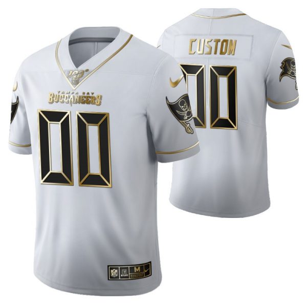 Men's Tampa Bay Buccaneers Custom Golden Edition White Vapor Limited Jersey - Replica