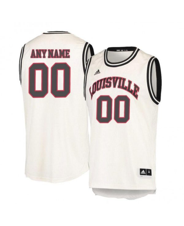 Men's Customized Louisville Cardinals Cream Retro Jersey - Replica