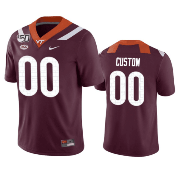 Men's #00 Game College Football Virginia Tech Hokies Custom Jersey Maroon - Replica