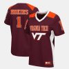 Woman's s Virginia Tech Hokies Custom Maroon College Football Jersey - Replica