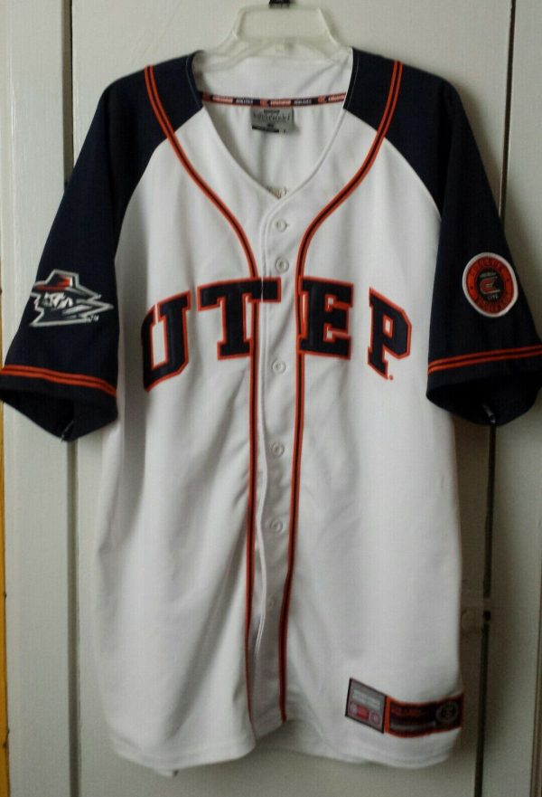 Men's Custom UTEP Miners NCAA Colosseum Baseball Jersey - -