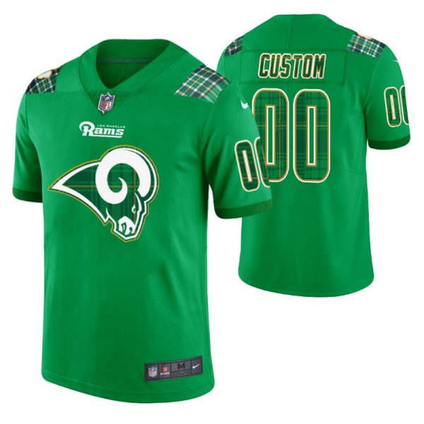 Men's - Los Angeles Rams Custom Kelly Green St. Patrick's Day Jersey - Replica