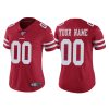 Woman's San Francisco 49ers 100 #00 Custom Scarlet Vapor Limited Jersey - Replica