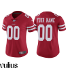 49ers Custom Jersey, Scarlet Woman's, 100 #00 Custom Scarlet Vapor Limited Jersey - Replica