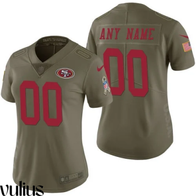 49ers Custom Jersey, Olive Woman's, 2017 Salute to Service Limited Jersey - Replica