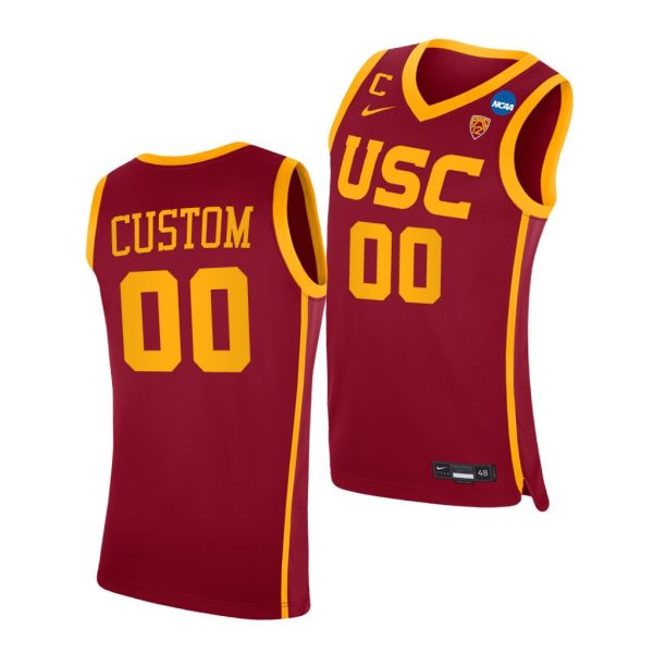 Men's USC Trojans Custom Cardinal 2021 March Madness Sweet 16 PAC-12 Jersey - Replica