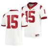 Men's USC Trojans Custom 15 White College Football Game Jersey - Replica