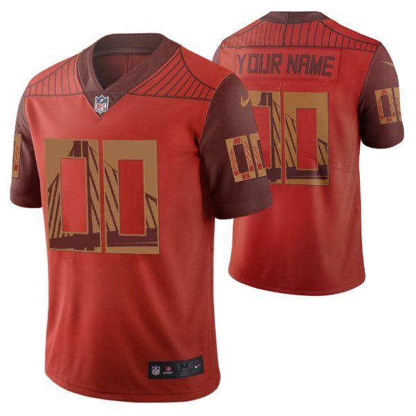 Men's San Francisco 49ers Custom Scarlet City Edition Vapor Limited Jersey - Replica