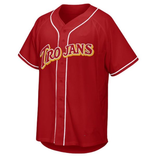 Men's Custom USC Trojans Baseball Red Jersey - Replica