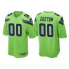 Men's Seattle Seahawks Green Color Rush Legend Customized Jersey - Replica