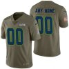 Men's Seattle Seahawks Olive 2017 Salute to Service Limited Customized Jersey - Replica