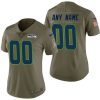 Woman's Seattle Seahawks Olive 2017 Salute to Service Limited Customized Jersey - Replica