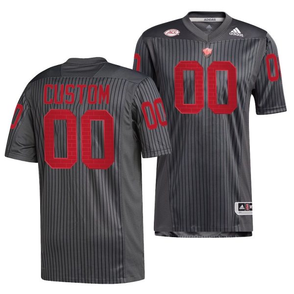 Men's NC State Wolfpack Custom #00 Grey Light it Red Jersey Reverse Retro - Replica