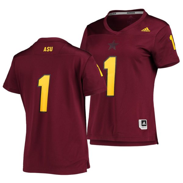 Woman's Arizona State Sun Devils Custom 1 Maroon College Football Replica Jersey