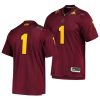 Men's Arizona State Sun Devils Custom 1 Maroon College Football Premier Jersey - Replica