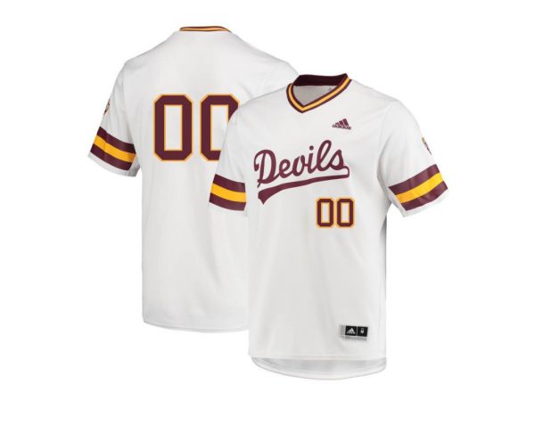 Men's Arizona State Sun Devils White Customized Baseball Jersey - Replica