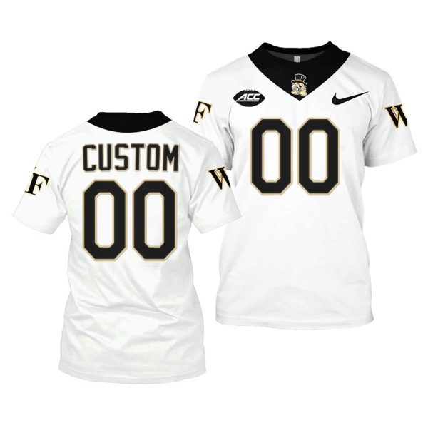 Men's Wake Forest Demon Deacons 00 Custom White 2021-22 College Football Replica Jersey