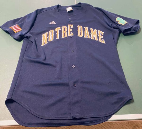 Men's Custom Notre Dame Fighting Irish Game Worn Baseball Jersey - Replica