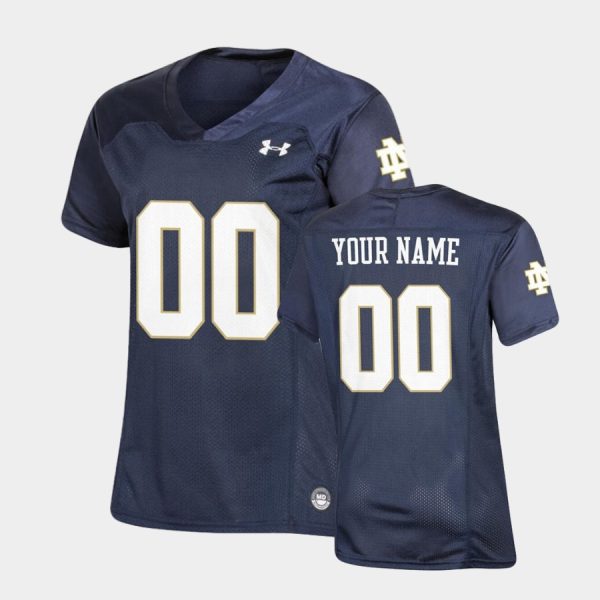 Woman's Notre Dame Fighting Irish Navy Replica Under Armour Custom Jersey