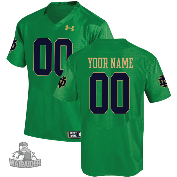 Men's Notre Dame Fighting Irish Kelly Green Replica Under Armour Custom Jersey, Customize Notre Dame Jersey