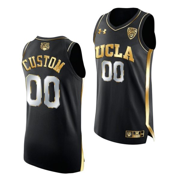 Men's Custom UCLA Bruins 2021 March Madness Elite 8 Black Golden Jersey - Replica