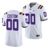 Men's LSU Tigers Custom 00 White 2021-22 College Football Game Jersey - Replica