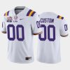 Men's LSU Tigers Custom White 2019-20 Home Peach Bowl Champions Jersey College Football - Replica