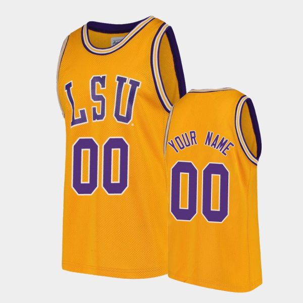 Men's LSU Tigers Gold Replica Custom Jersey