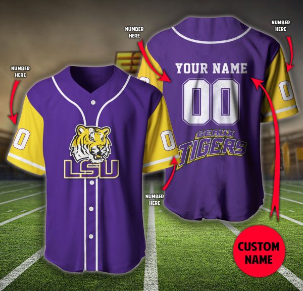 Men's LSU Tigers Custom Baseball Jersey - Limited Edition - Replica