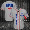 Men's SMU Mustangs Style Customizable Baseball White Jersey Shirt , NCAA jerseys - Replica