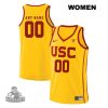 Woman's USC Trojans Yellow Customized Football Jersey -