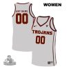 Woman's USC Trojans White Customized Football Jersey - Replica