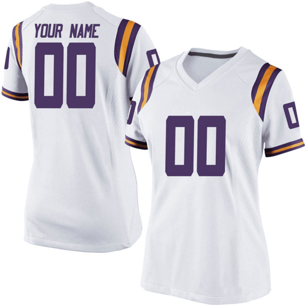 Woman's LSU Tigers Custom #00 White Jersey - Replica