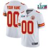 Custom Chiefs Jersey for Men Kansas City Chiefs Custom ACTIVE PLAYER White Super Bowl LVII Patch Vapor Untouchable Limited Stitched Jersey