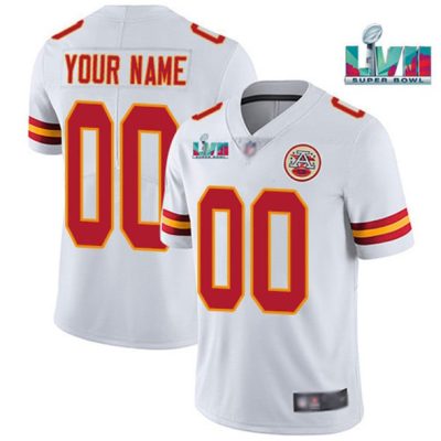 Custom Chiefs Jersey for Men Kansas City Chiefs Custom ACTIVE PLAYER White Super Bowl LVII Patch Vapor Untouchable Limited Stitched Jersey