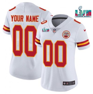 Custom Chiefs Jersey for Women Kansas City Chiefs Customized White Super Bowl LVII Limited Stitched Jersey