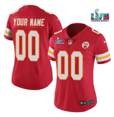 Custom Chiefs Jersey for Women Kansas City Chiefs Customized Red Super Bowl LVII Limited Stitched Jersey