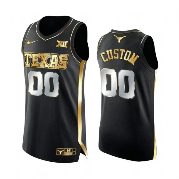 Youth's TEXAS LONGHORNS CUSTOM 2021 MARCH MADNESS JERSEY BLACK GOLDEN - Replica