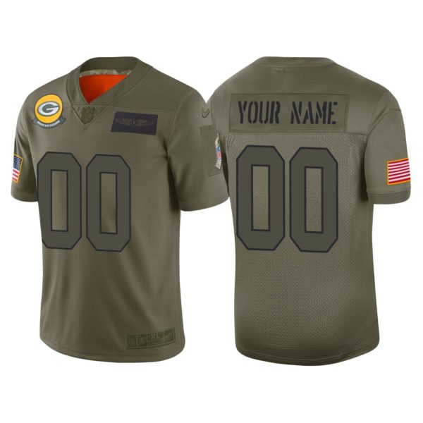 Youth's Custom Green Bay Packers 2019 Salute to Service Camo Jersey - Limited - Replica