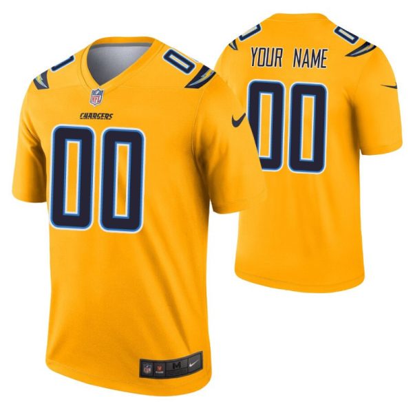 Youth's Custom Los Angeles Chargers Jersey Gold Inverted Legend Edition - Replica