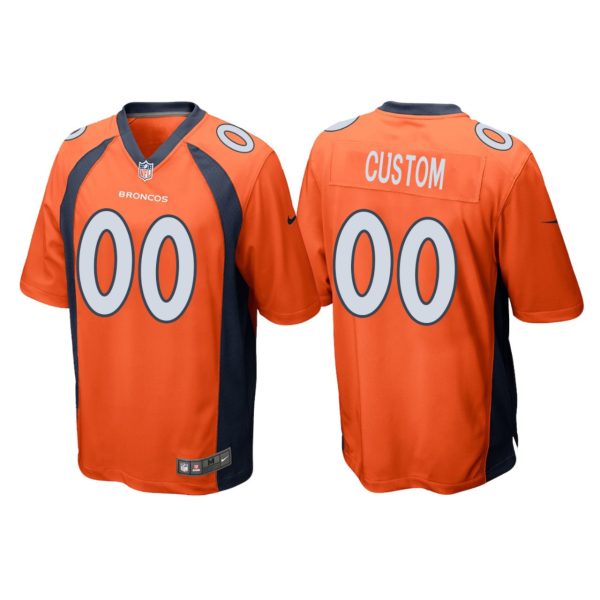 Youth's Custom Denver Broncos Orange Game Jersey - Replica