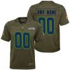 Youth's Seattle Seahawks Olive 2017 Salute to Service Game Customized Jersey - Replica