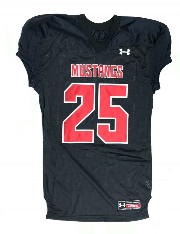 Youth's Under Armour SMU Mustangs Football Custom Jersey Black - Replica