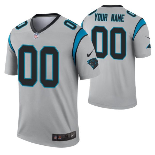 Youth's Custom Carolina Panthers Jersey Silver Inverted Legend Editio - Replica