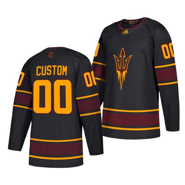 Youth's Custom Arizona State Sun Devils Black 2020-21 Replica Jersey College Hockey